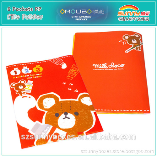 Wholesale Office Supplies Cute Children Stationery 6 In Pocket Waterproof Document Folder Bag